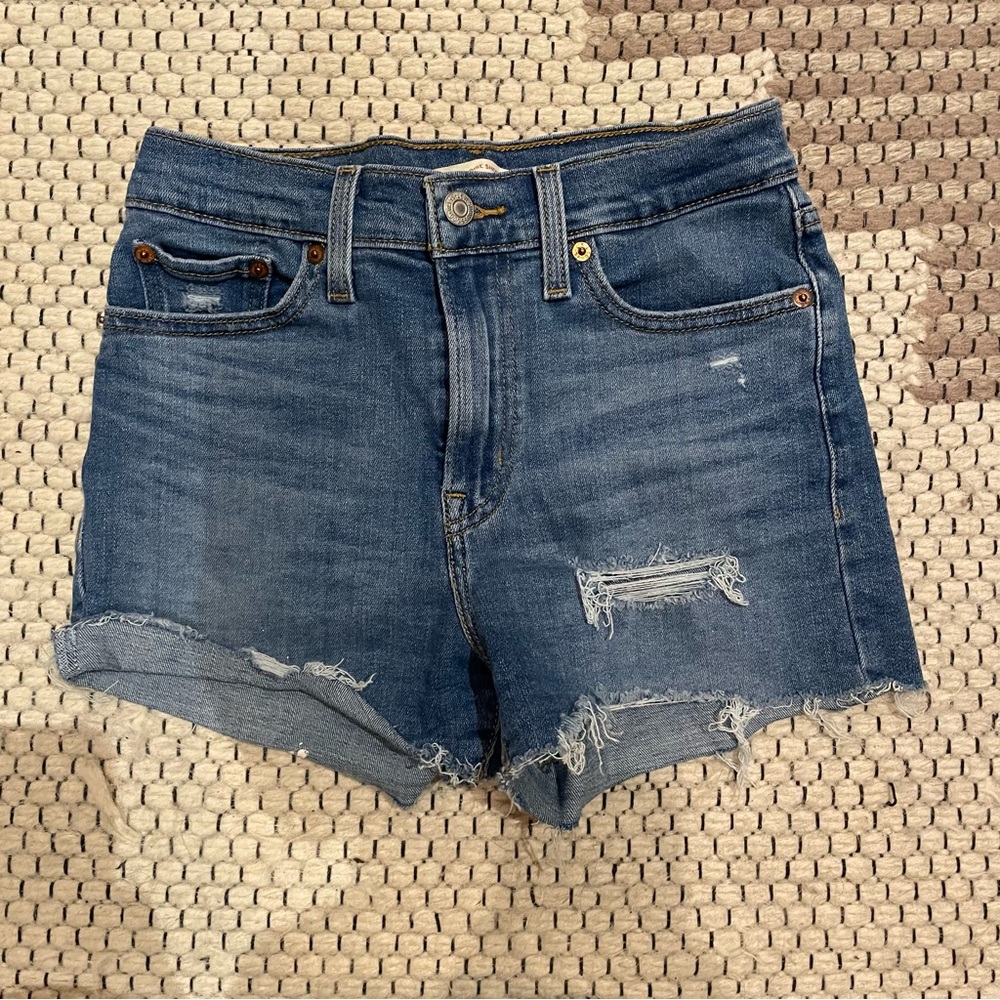 Levi’s Blue High Rise Shorts